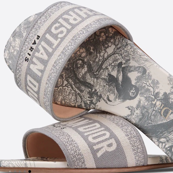 Dior Toile Gray Slides - Picture 4 of 11